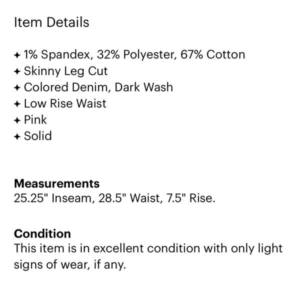 7 for All Man Kind the Cropped Skinny Jean Women’s Size 25 Pink - Picture 3 of 3